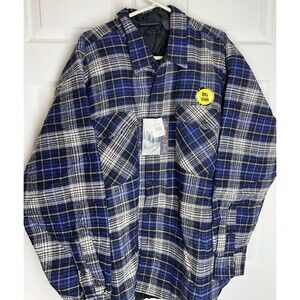 Dakota Flannel Shirt Jacket Insulated L/S Blue Plaid Big Tall Men’s 2XL NWT